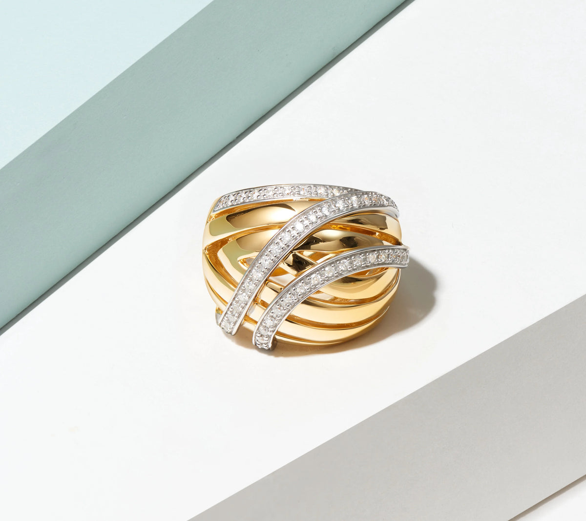 18K Gold Plated Sterling Silver Lab Grown Diamond Ring Z2943