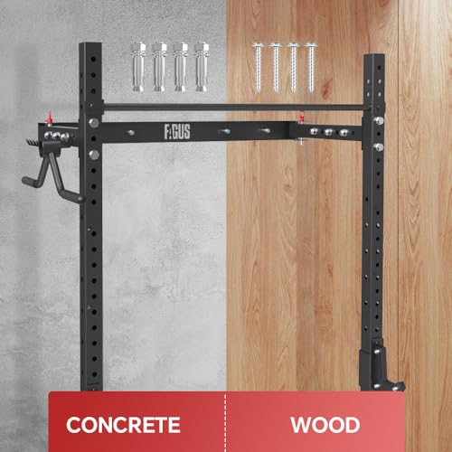 Folding Wall Mounted Squat Rack with Pull-Up Bar I4779