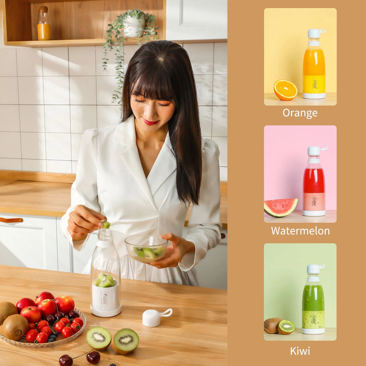 300mL Portable Electric Juicer Cup USB Blender F68075