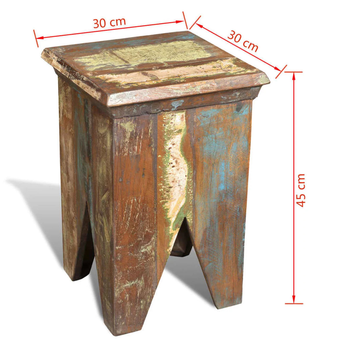Solid Reclaimed Wood Stool U704