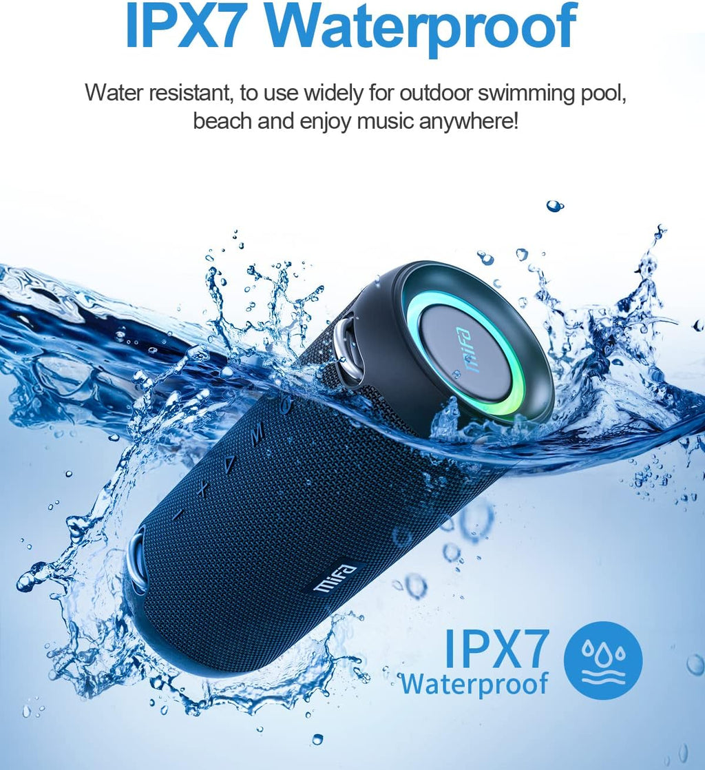 Bluetooth Speaker, Wireless Portable, 60W, IPX7 Waterproof, 24H Playtime, RGB Lights, Built-in Mic, with Protective Hardshell Case B435810