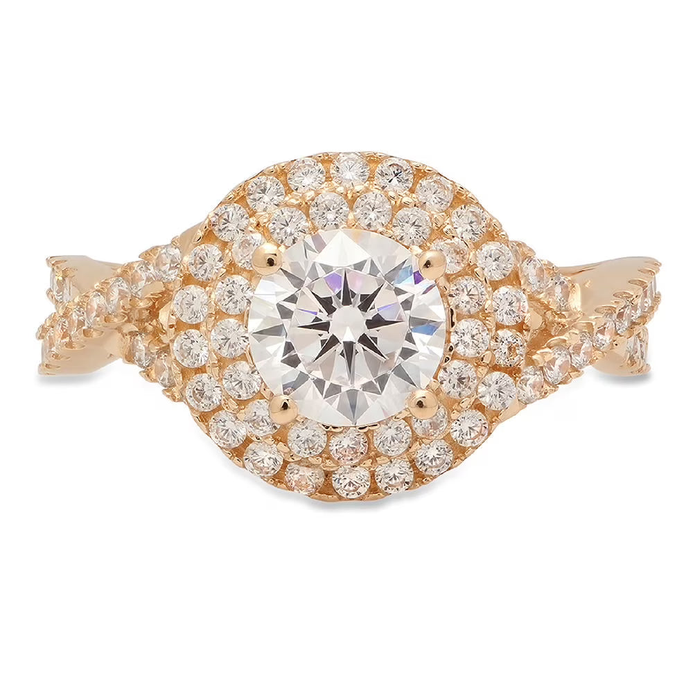 14K Yellow Gold Halo Engagement Ring Y536584