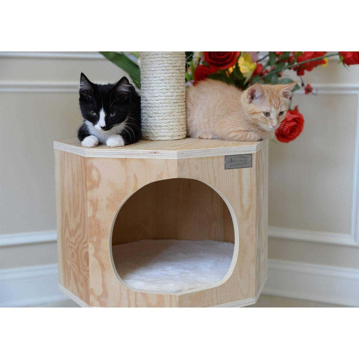 54-Inch Wood Cat Tree with Three Levels Z82276