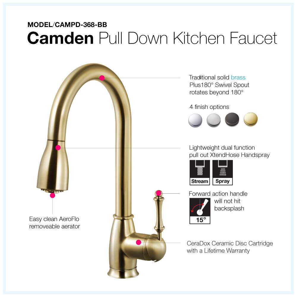 Polished Chrome Pull Down Kitchen Faucet I521200