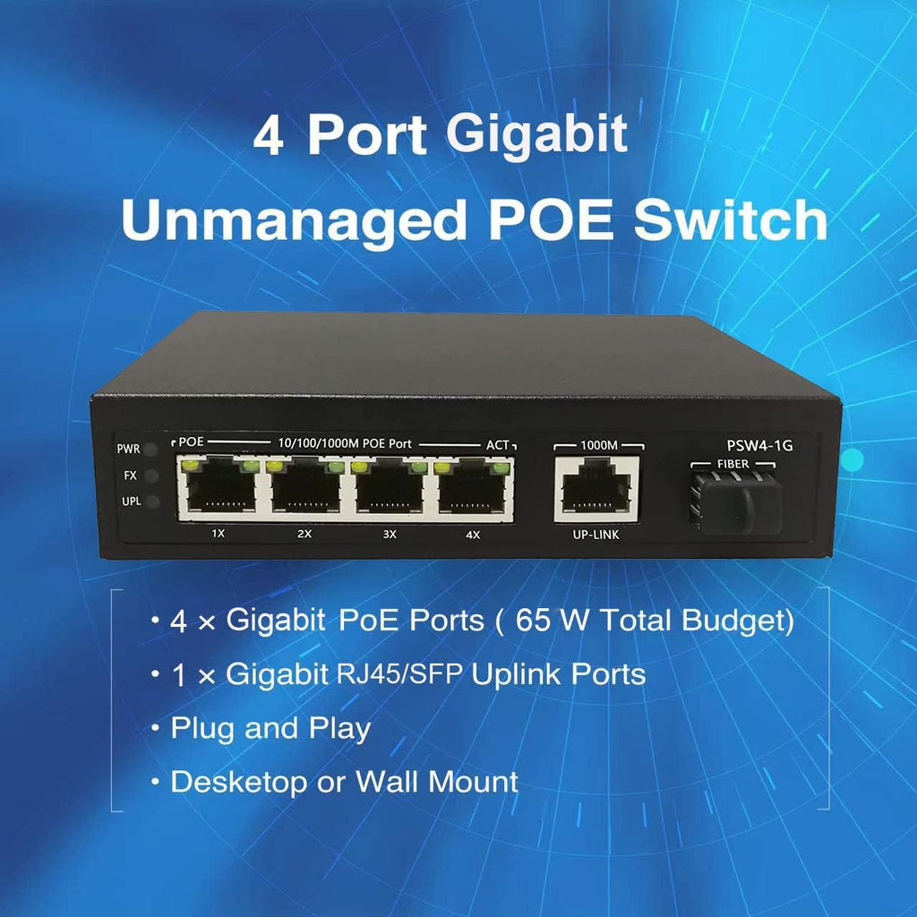 4 Port Gigabit PoE Switch Unmanaged V54394