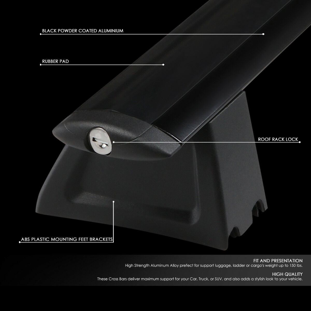Aluminum Top Rail Roof Rack Cross Bar with Lock Y491844