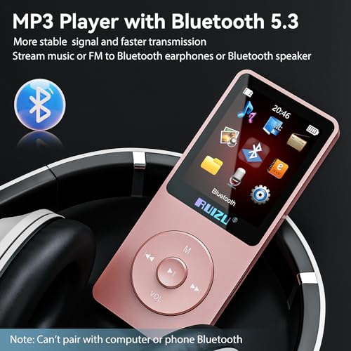64GB MP3 Player with Bluetooth 5.3, 1.8" Screen, FM Radio, Voice Recording V239