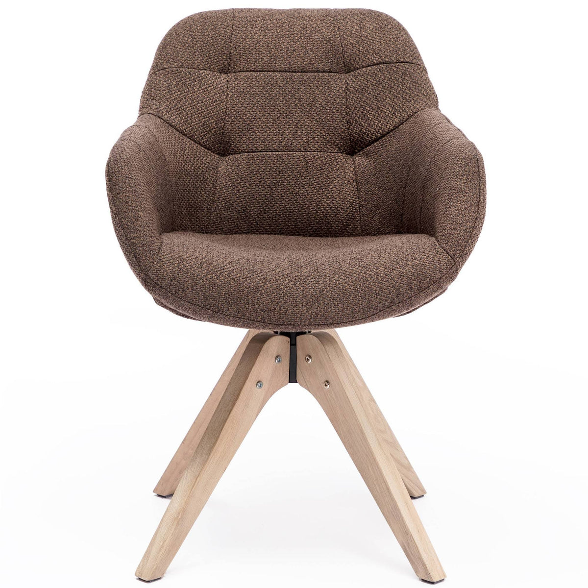 Brown Upholstered Swivel Armchair T7794