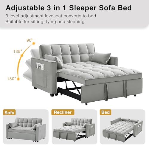 Velvet Convertible Sleeper Sofa Bed E11866