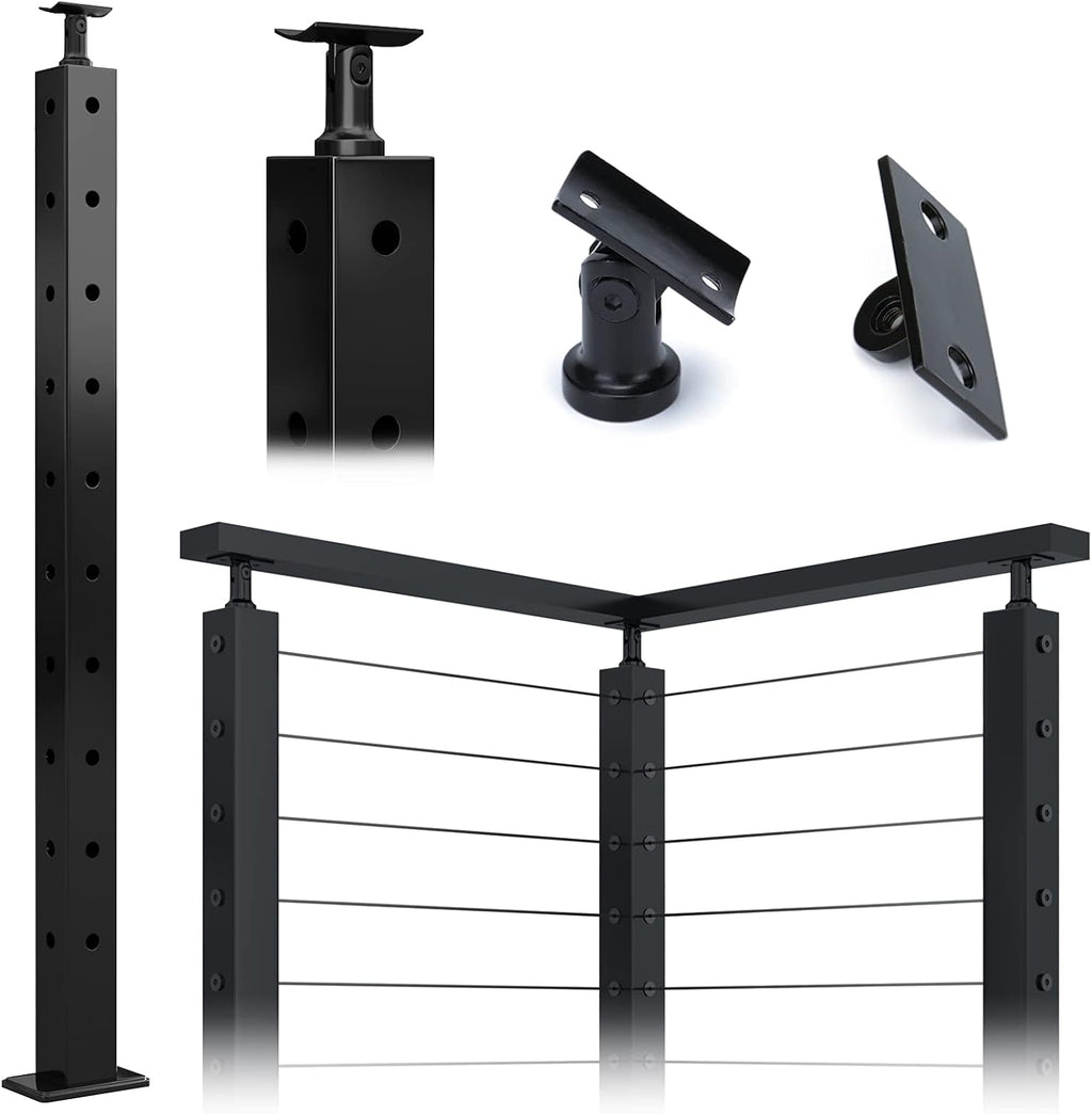 Square 36x2x2 304 Stainless Steel Black Pre-drilled Post G81204