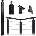 Square 36x2x2 304 Stainless Steel Black Pre-drilled Post G81204