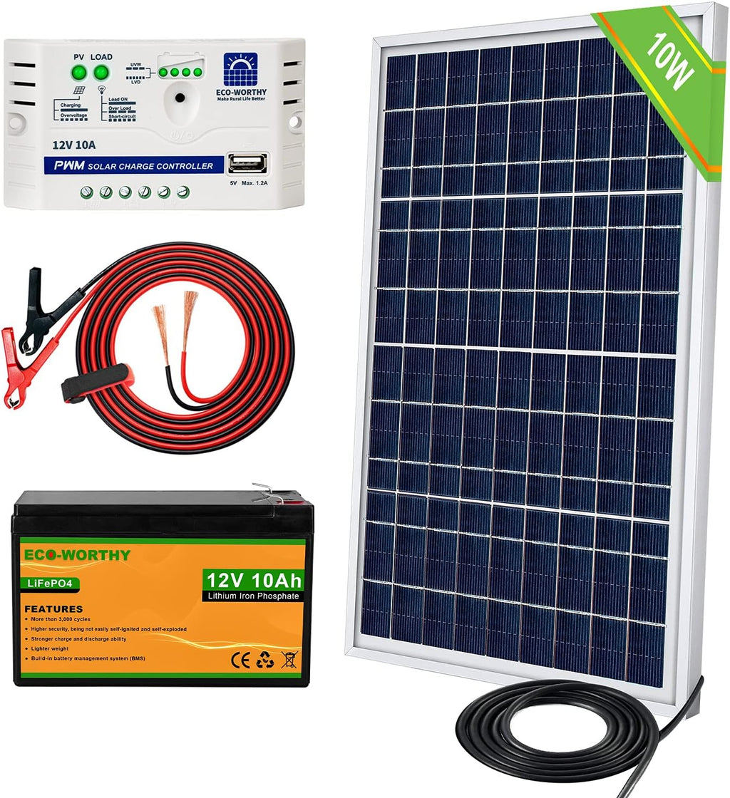 25 Watts 12V Solar Panel SAE Connector Kit with Charge Controller J6664