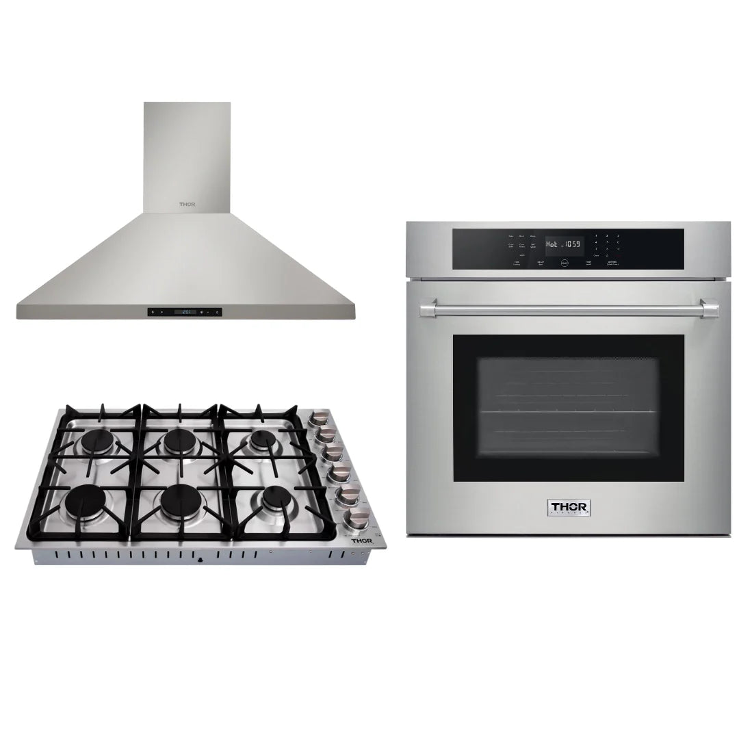 30 Wall Oven, 36 Drop-in Cooktop, Range Hood E7933
