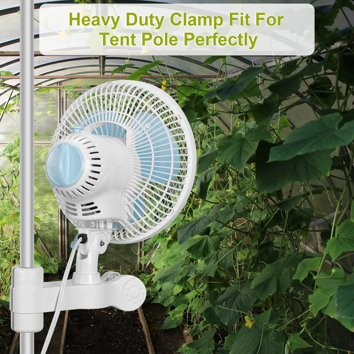 6 Inch Oscillating Clip on Grow Tent Fan, 2-Speeds 20W, Metal Cover, Pack of 2 A6319