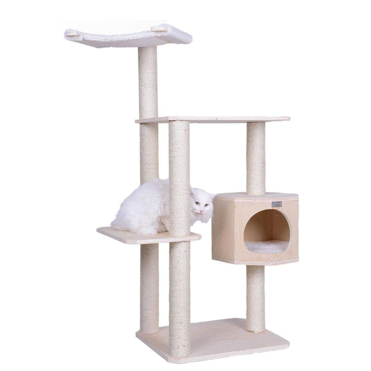 54-Inch Wood Cat Tree with Three Levels Z82276