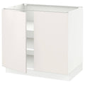 White Base Cabinet with Shelves 2 Doors 36x24x30 H676