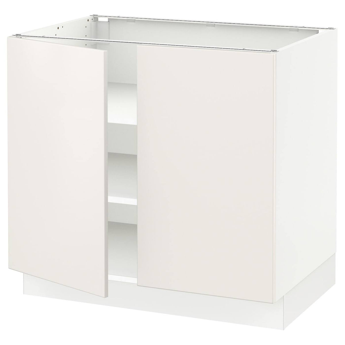 White Base Cabinet with Shelves 2 Doors 36x24x30 H676