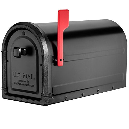 Black Galvanized Steel Post Mount Mailbox O927610