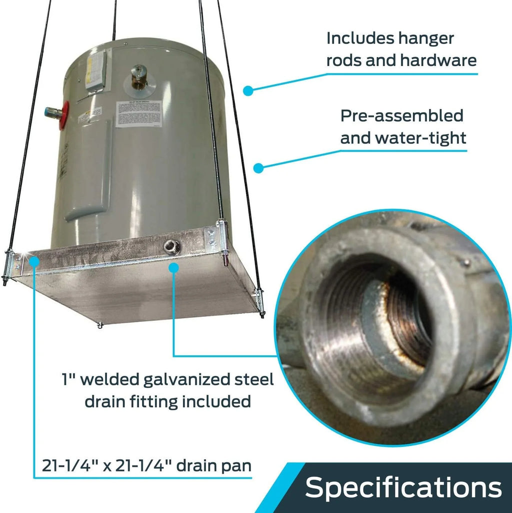 Ceiling Mounted Water Heater Platform with Steel Drain, Up To 20 Gallons T268552