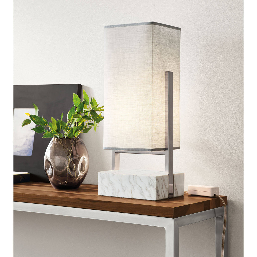 White Parsons Console Table with Quartz Top Q362777