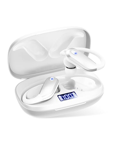 Wireless Bluetooth 5.3 IPX7 Waterproof Sports Earphones with Earhooks, 48H Playtime, Noise Cancelling Mic - Black A55182