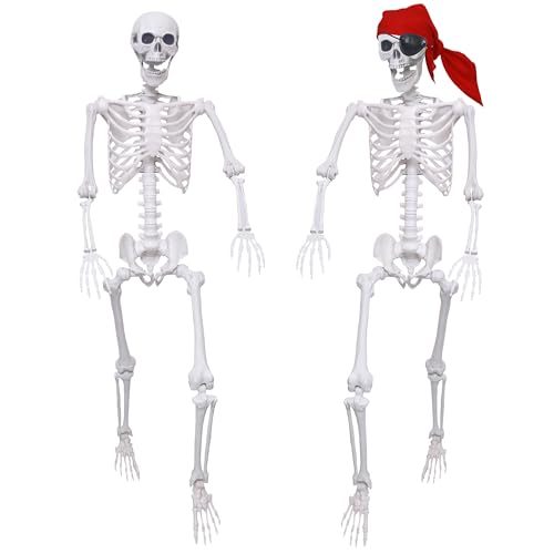 2 Pack 5.4Ft Posable Life Size Skeleton Decorations J486