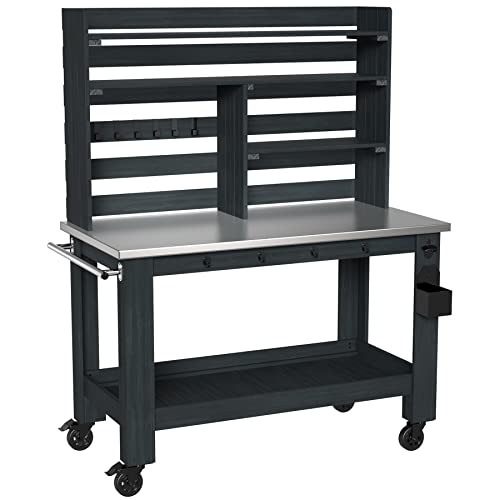 Potting Bench Table with Stainless Steel Top Z841