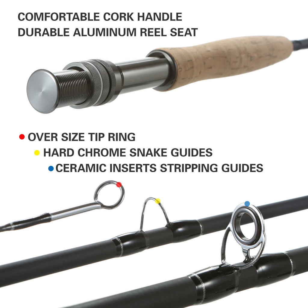 9' Fly Fishing Rod and Reel Combo with Carry Bag 10 Flies H549931