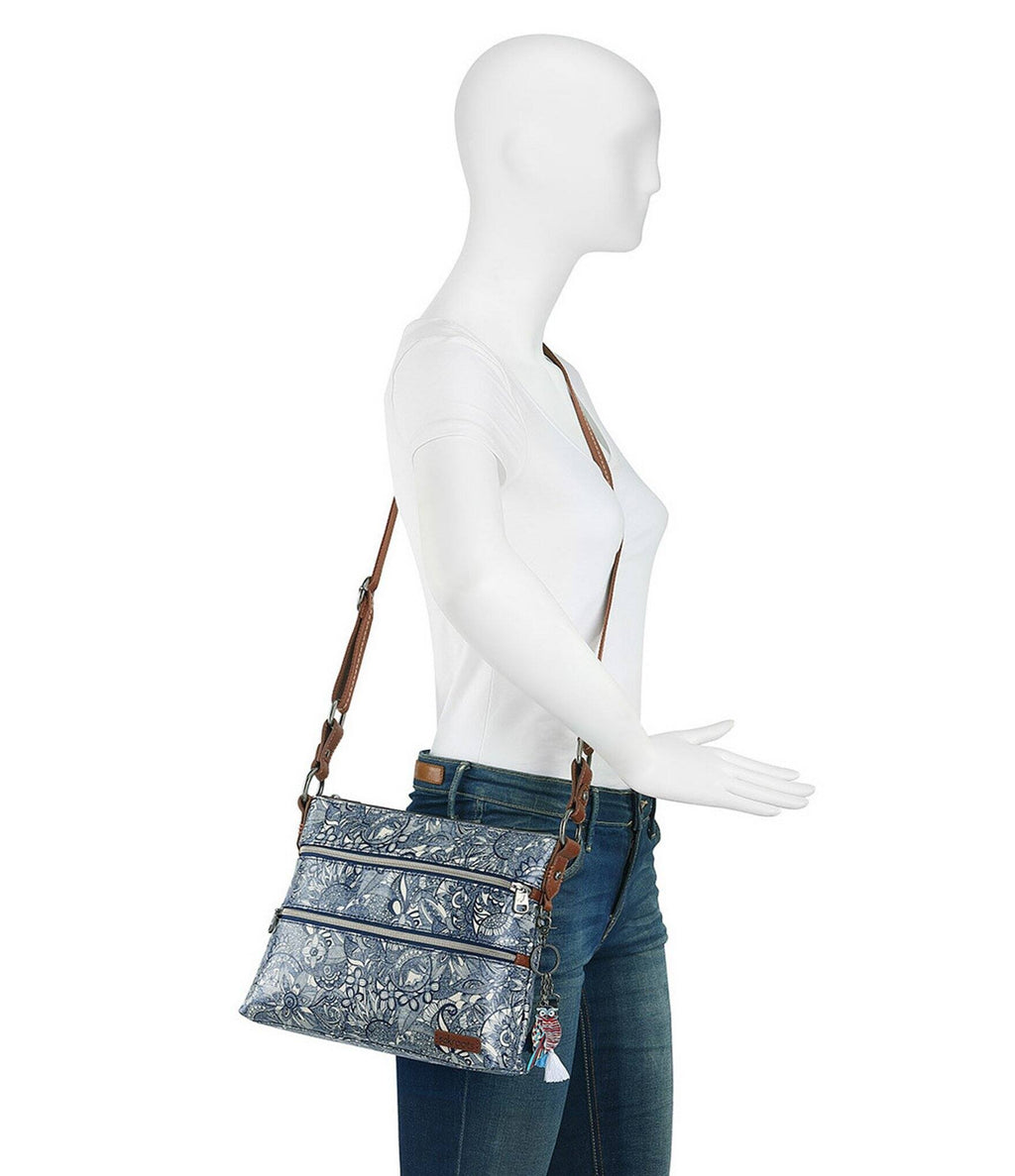Double Zip Crossbody Bag T130
