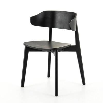 Solid Wood Side Chair in Black W2261