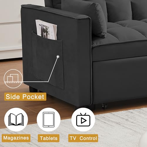 Velvet Convertible Sleeper Sofa Bed E11866