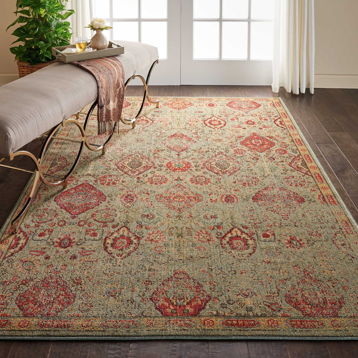 Light Green Persian Area Rug T6441