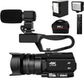 4K HD 48MP 60FPS 30X Digital Zoom Video Camera with LED Fill Light Camcorder 4500mAh Battery, Remote Control, Handheld, Microphone and 64G SD Card U764