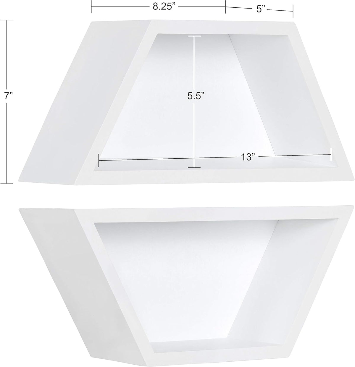 White Set of 2 Geometric Wood Shelves E4274