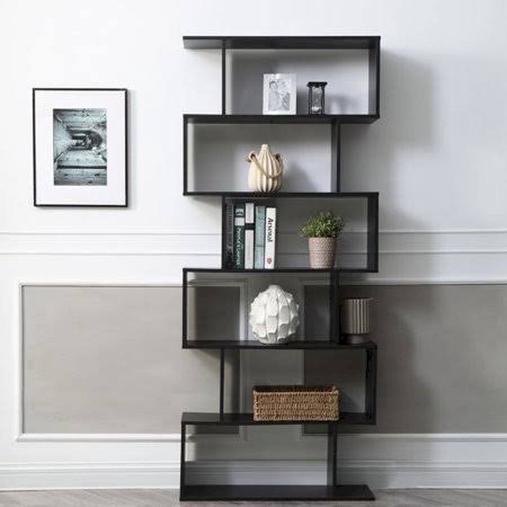 Black 6-Shelf Modular Bookcase J8581