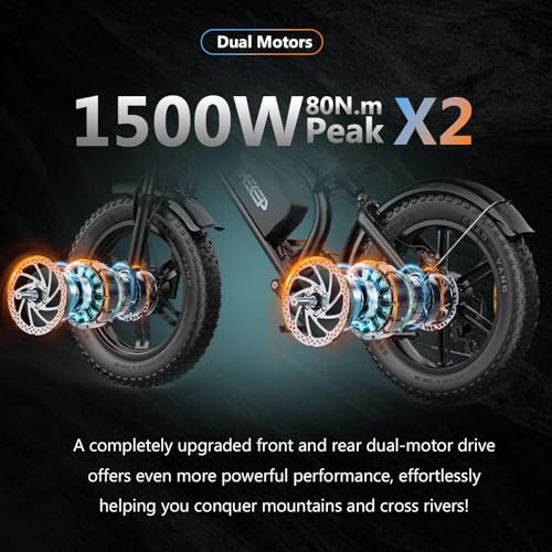 750W 48V 15Ah Removable Battery 20"x4.0" Fat Tire Full Suspension 7-Speed Electric Bike Y991878