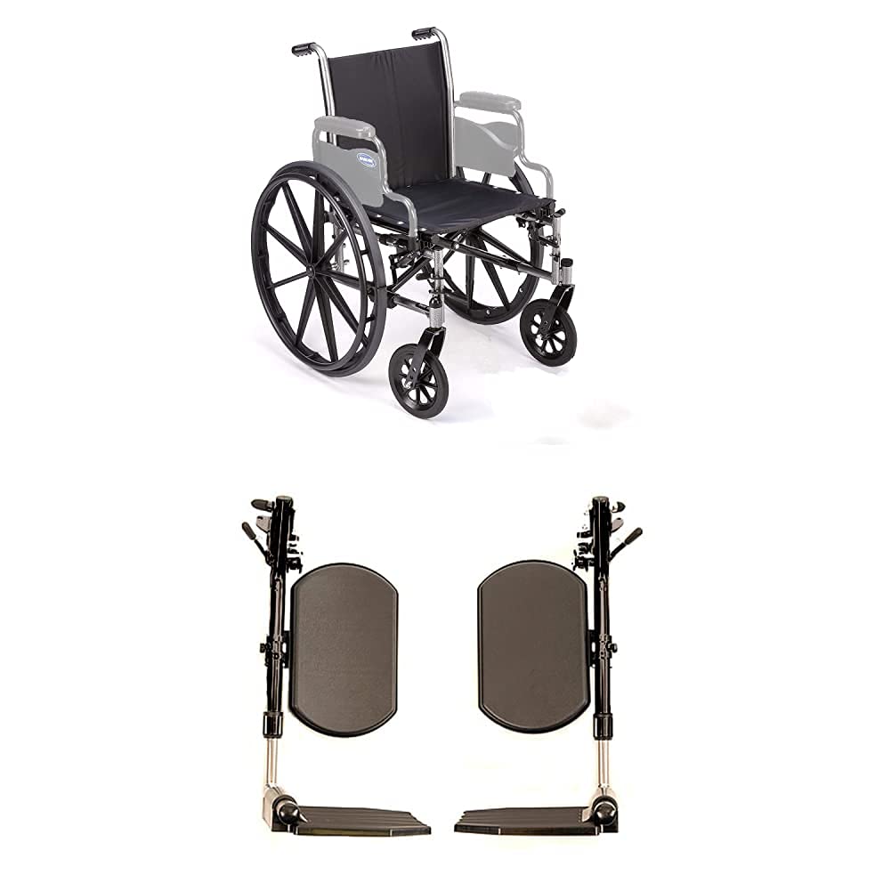 20 Inch Seat Folding Wheelchair with Legrests and Full Arms Y257690