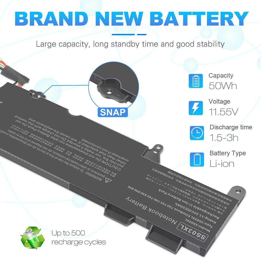 Battery for Hp EliteBook 735 740 745 830 836 840 846 V852895