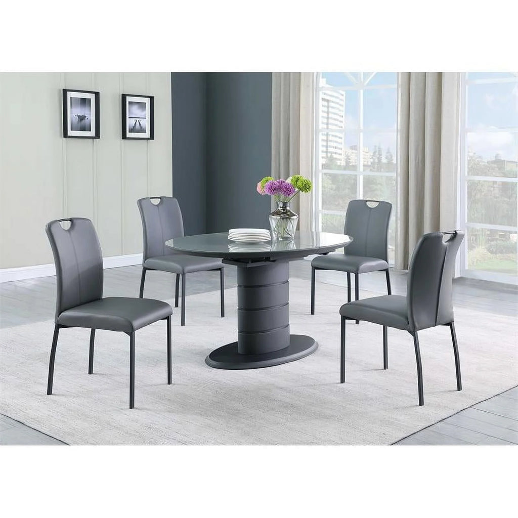 Matte Gray & Black Wood Dining Table I911881