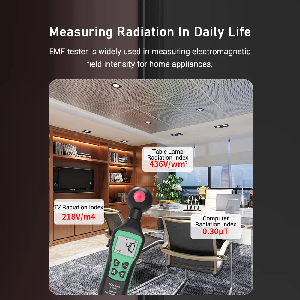 Digital Electromagnetic Field Tester Hand-held Radiation Detector with Flashlight F37030