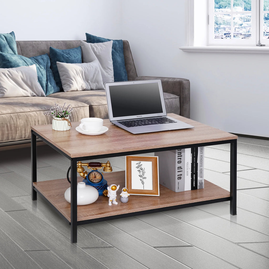 Rectangular 2-Tier Storage Coffee Table V54063
