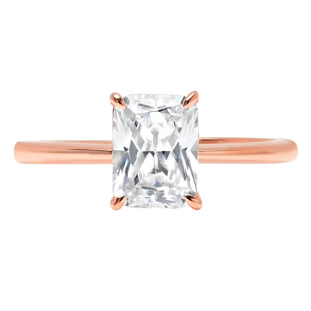 18K Rose Gold Solitaire Diamond Engagement Ring size 6 C25063
