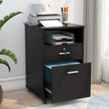 2 Drawer Mobile File Cabinet with Lock, Rolling Wheels and Open Storage Shelf K306