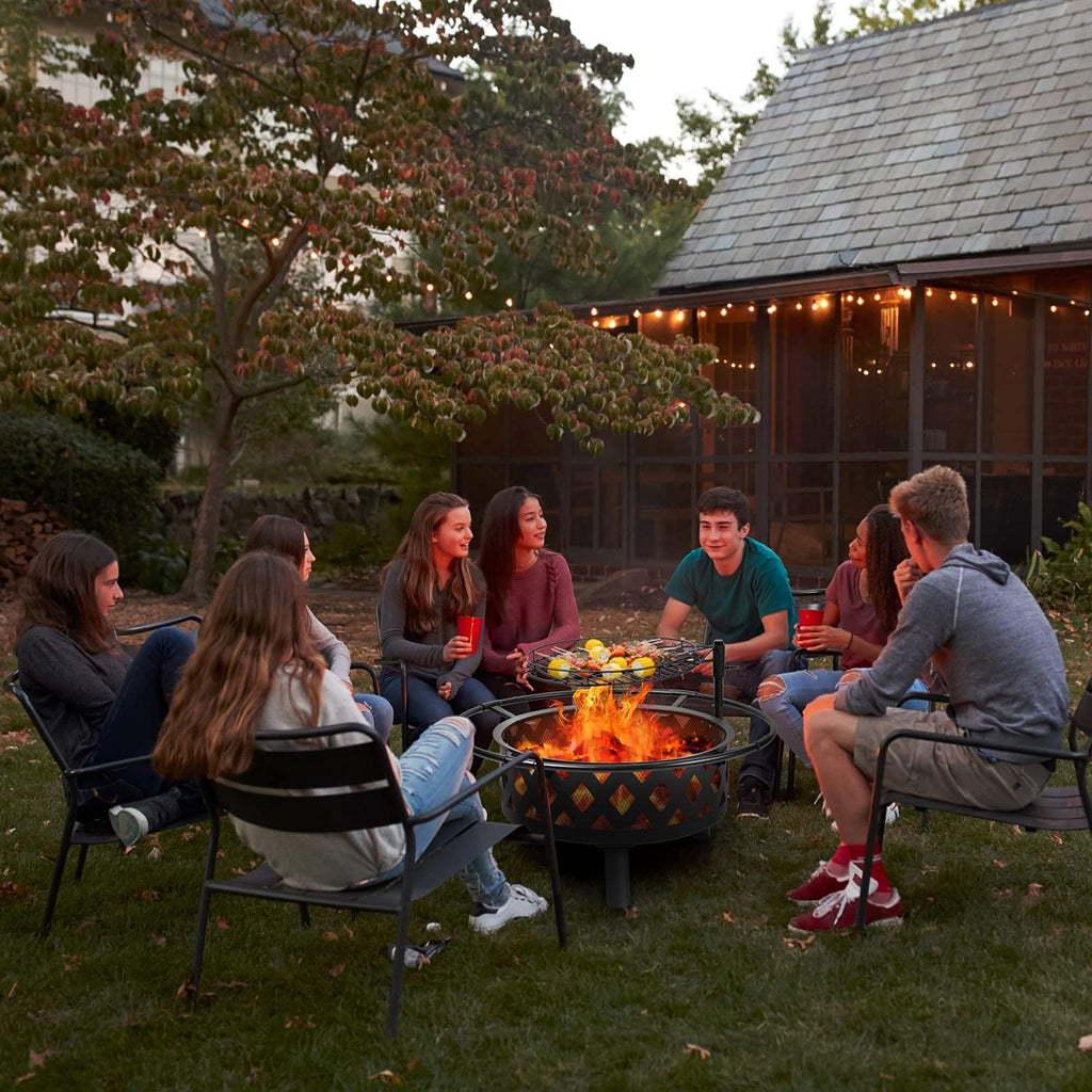 30 Inch Wood Burning Fire Pit with Cooking Grate H128192