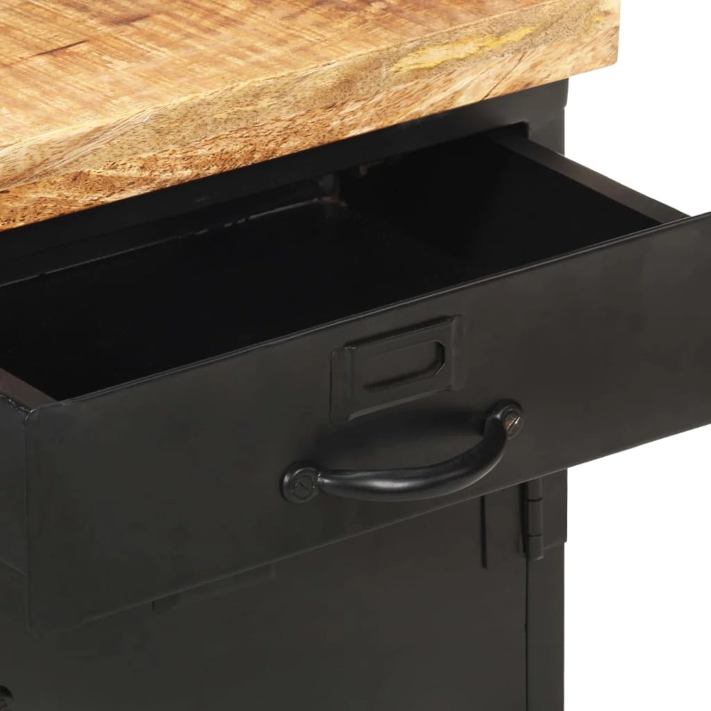 Mango Wood Bedside Cabinet with Storage Drawer L430267