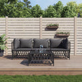 4 Piece Patio Set with Cushions Anthracite Steel R82458