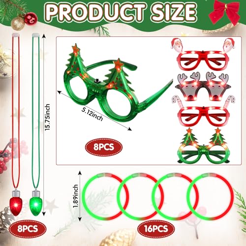 40 Pcs Light Up Christmas Glow Accessories Set K2665