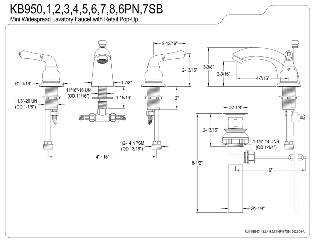 Matte Black Mini-Widespread Bathroom Faucet M686