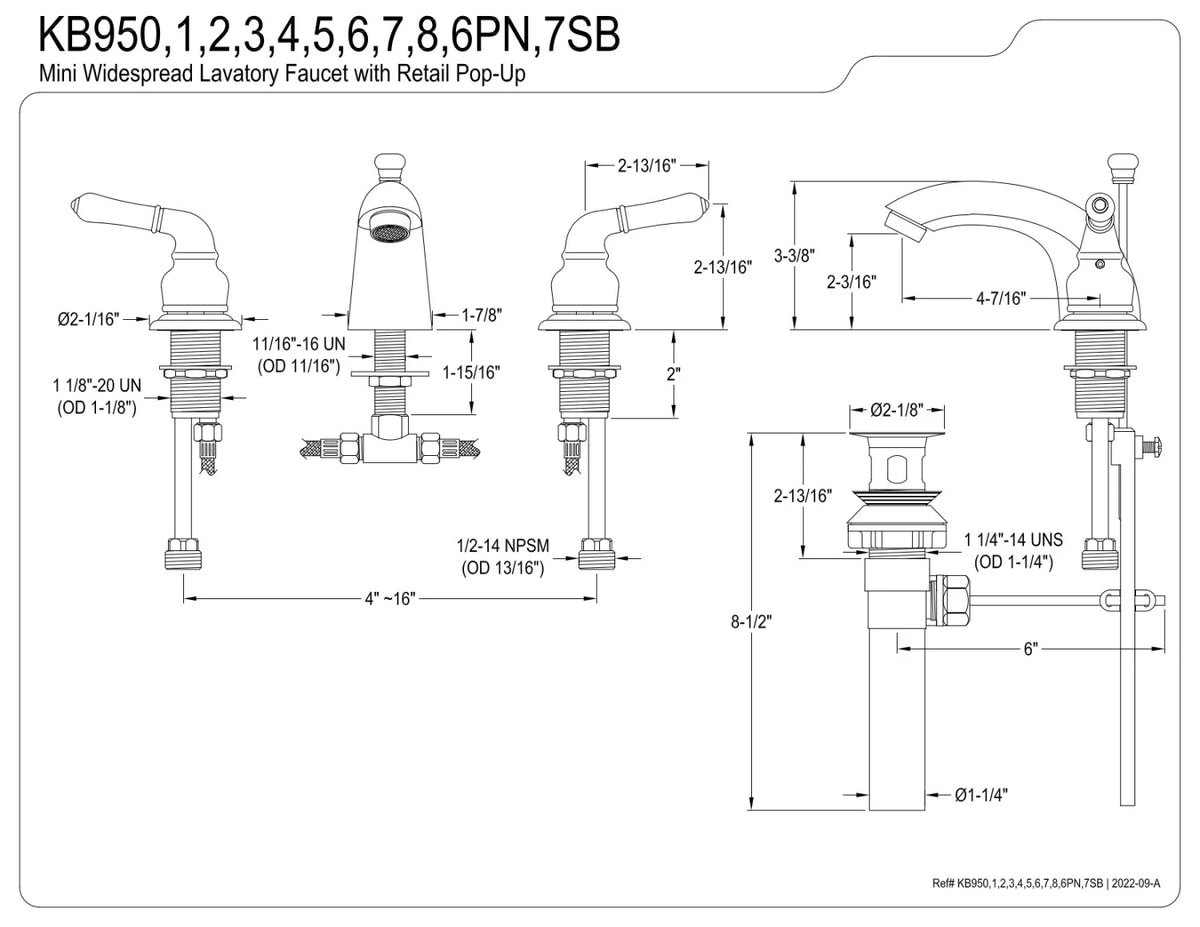 Matte Black Mini-Widespread Bathroom Faucet M686