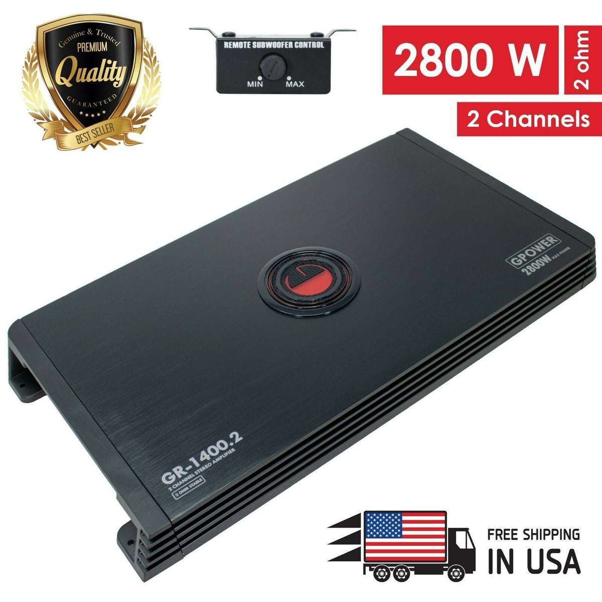 2 Channels 2800W Class A/B Car Audio Amplifier Y174025